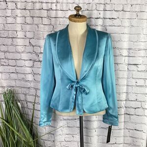 Nipon Boutique Blue Satin Jacket